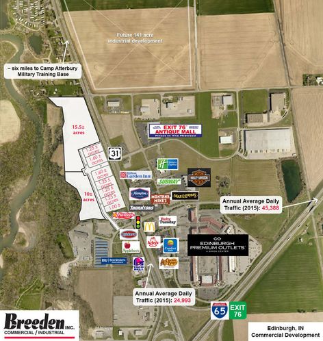 I-65 Exit Retail Sites: 12180 US-31, Edinburgh, IN 46124